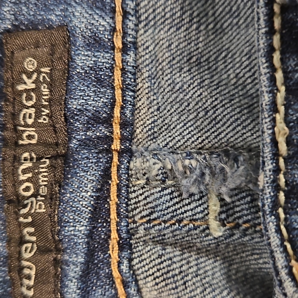 👖RUE 21 "Twenty One Black" Blue Skinny Jeans with Distressed Details - Picture 7 of 8